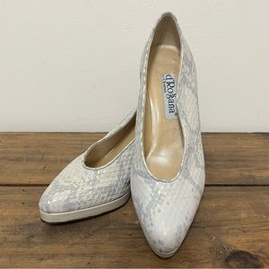 Vintage d’Rossana by Charna Cadi Leather Snakeskin Pumps